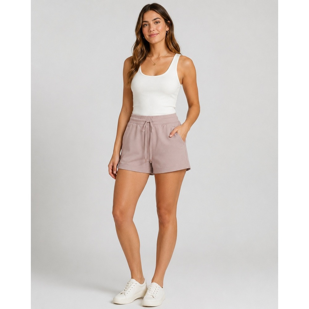 Yogalicious Shorts Lux Avenue 4 Inch Dusty Rose Pink Athletic Yoga Small